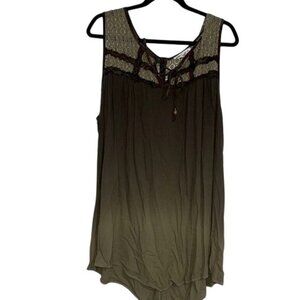 Indigo Thread Co. 2X Sleeveless Tunic Dress With Crochet Detail